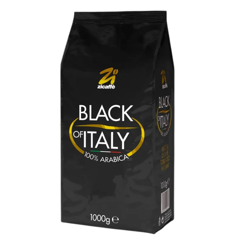 Zicaffè Black of Italy - Café en grains 1kg - Café 100% Arabica - Sicile