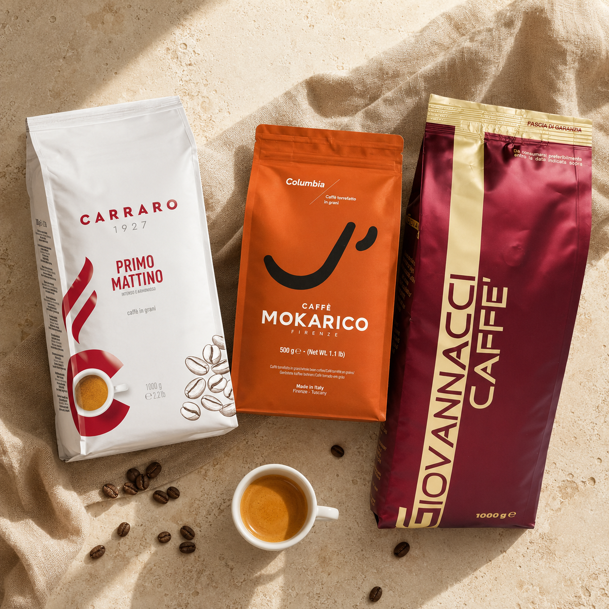 Whole bean coffee - Italian Journey – Giovannacci, Mokarico, Carraro - 2.5 kg