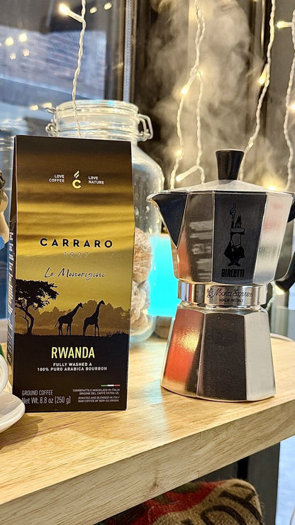 Caffè Carraro 1927 - Rwanda Single Origin - 100% Arabica gemalen koffie - 250g