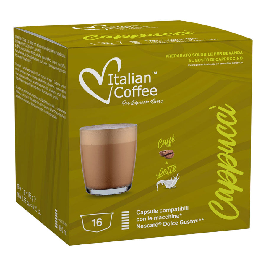 Italiaanse koffie - Cappuccino voor Dolce Gusto ® - 16 capsules 