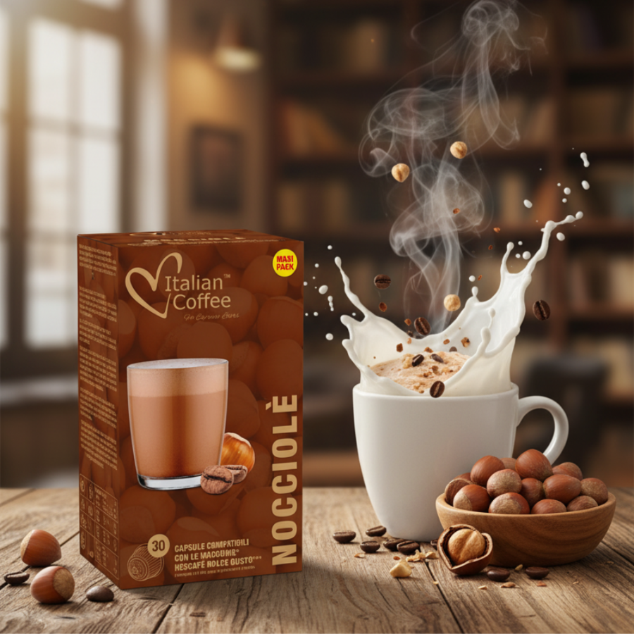 MAXI PACK - Hazelnut cappuccino capsules compatible with Dolce Gusto – Italian Coffee – 30 capsules