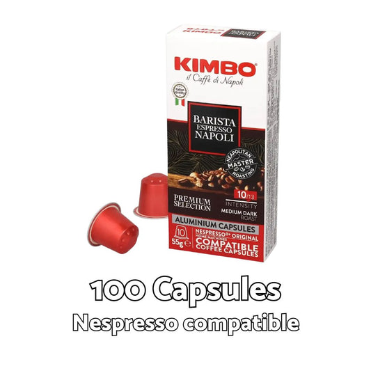 100 Koffiecups - Kimbo Barista Espresso Napoli Aluminium capsules – Compatibel met Nespresso® Original