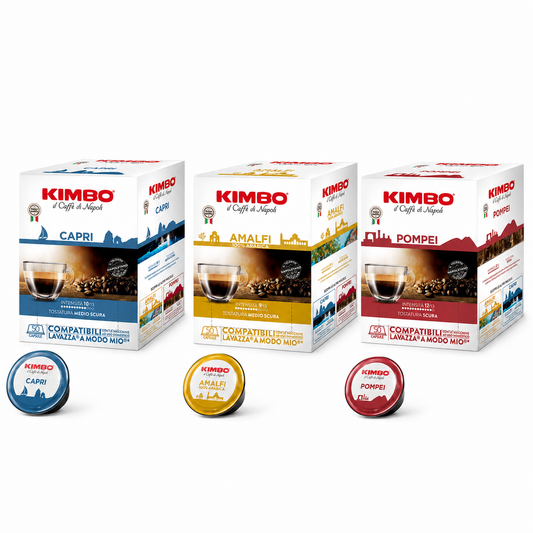 Kimbo - Ontdekkingspakket voor Lavazza a Modo Mio - 150 capsules - Pompei, Amalfi, Capri
