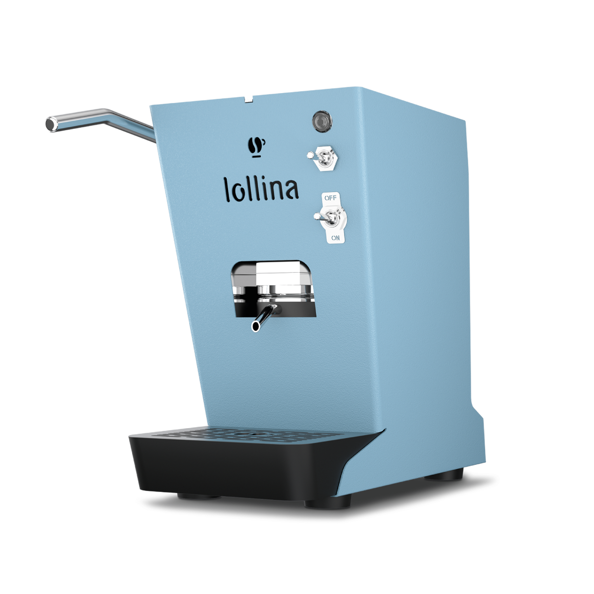 Machine à café Lollo Caffè Lollina Plus bleu ciel, vue de trois quarts