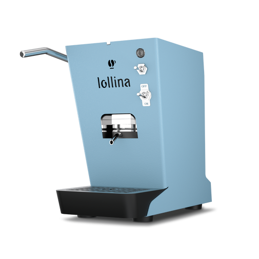 Machine à café Lollo Caffè Lollina Plus bleu ciel, vue de trois quarts