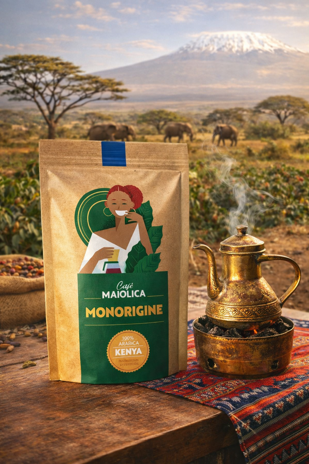 Caffè Maiolica Kenya AA – Café Mono Origine en grains du Kenya