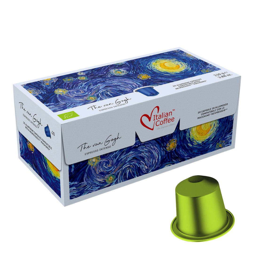 Compatibele Nespresso Capsules Van Gogh Espresso Intenso Biologisch – Italian Coffee – 20 stuks