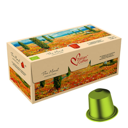 Italian Coffee Monet Café Lungo – Biologische Nespresso-compatibele aluminium capsules – 20 stuks