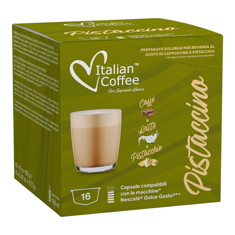 Capsules Cappuccino Pistache - Italian Coffee - Compatibles Dolce Gusto ®
