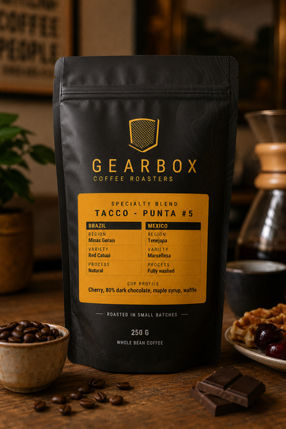 Specialty Coffee - Mexico en Brazilië – Tacco Punta #5– Omniroast – Gearbox Coffee Roasters